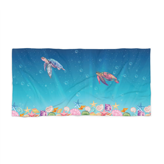 Ocean-Inspired Beach Towel, Tropical Towel, Sea Turtle Towel, Summer Beach Gear, Gift for Beach Lovers