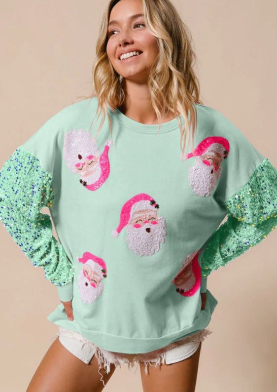 Pink Women's Clothing Christmas Long-sleeved Sweater
