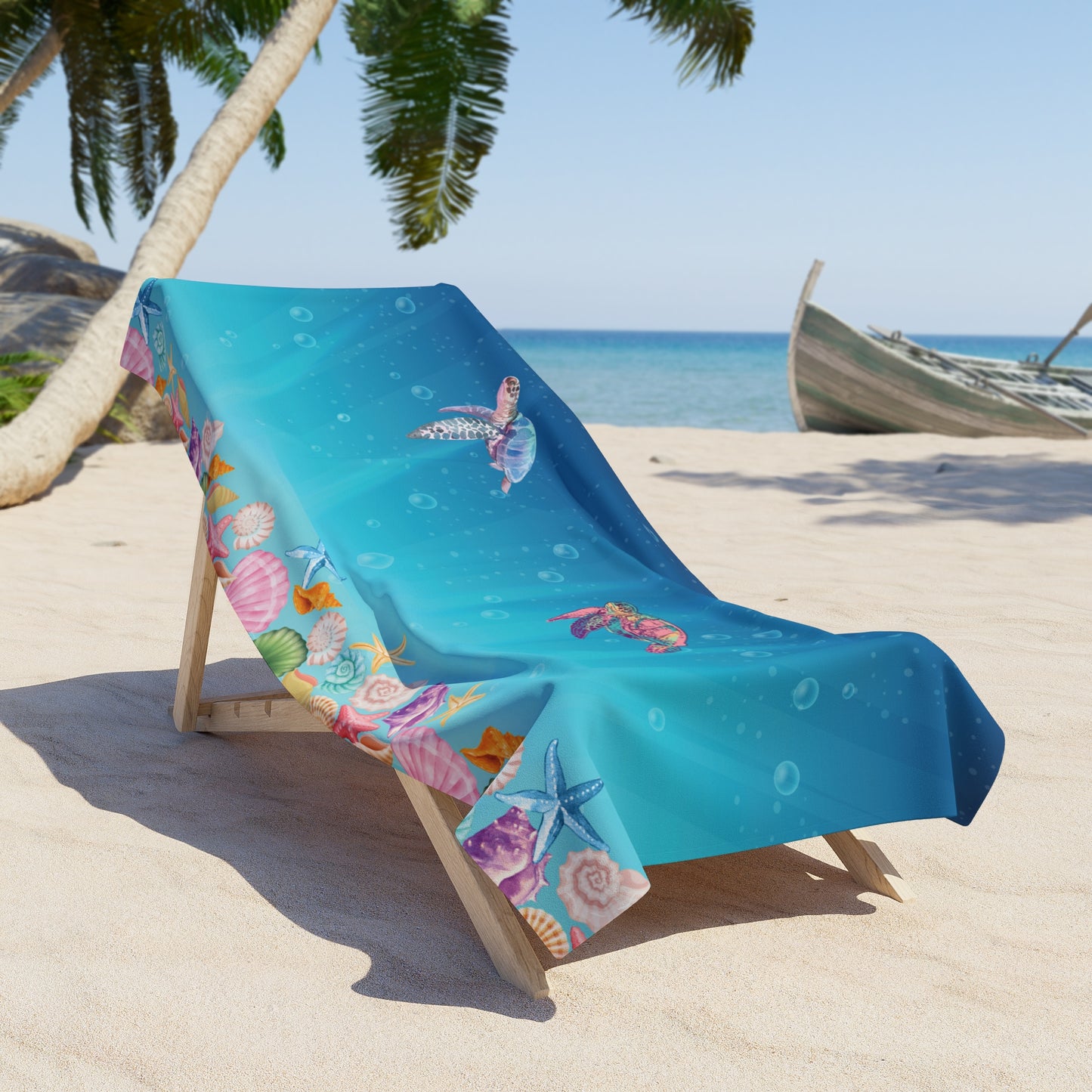 Ocean-Inspired Beach Towel, Tropical Towel, Sea Turtle Towel, Summer Beach Gear, Gift for Beach Lovers