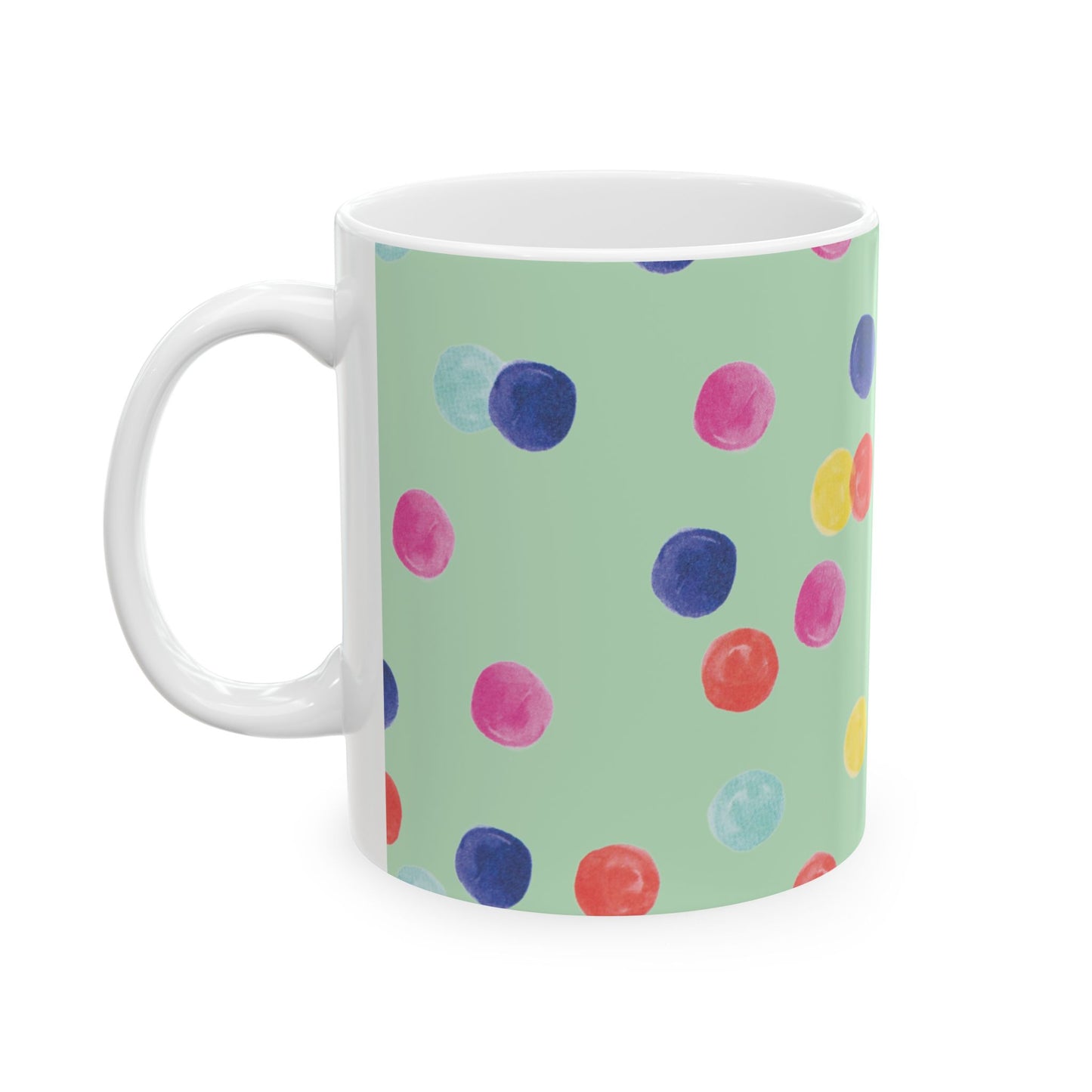 Colorful Polka Dot Ceramic Mug | Fun Drinkware for Home, Office, Gifts, Birthdays, and Celebrations