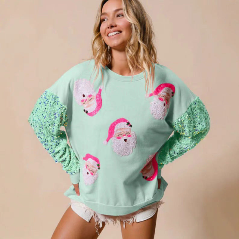 Pink Women's Clothing Christmas Long-sleeved Sweater