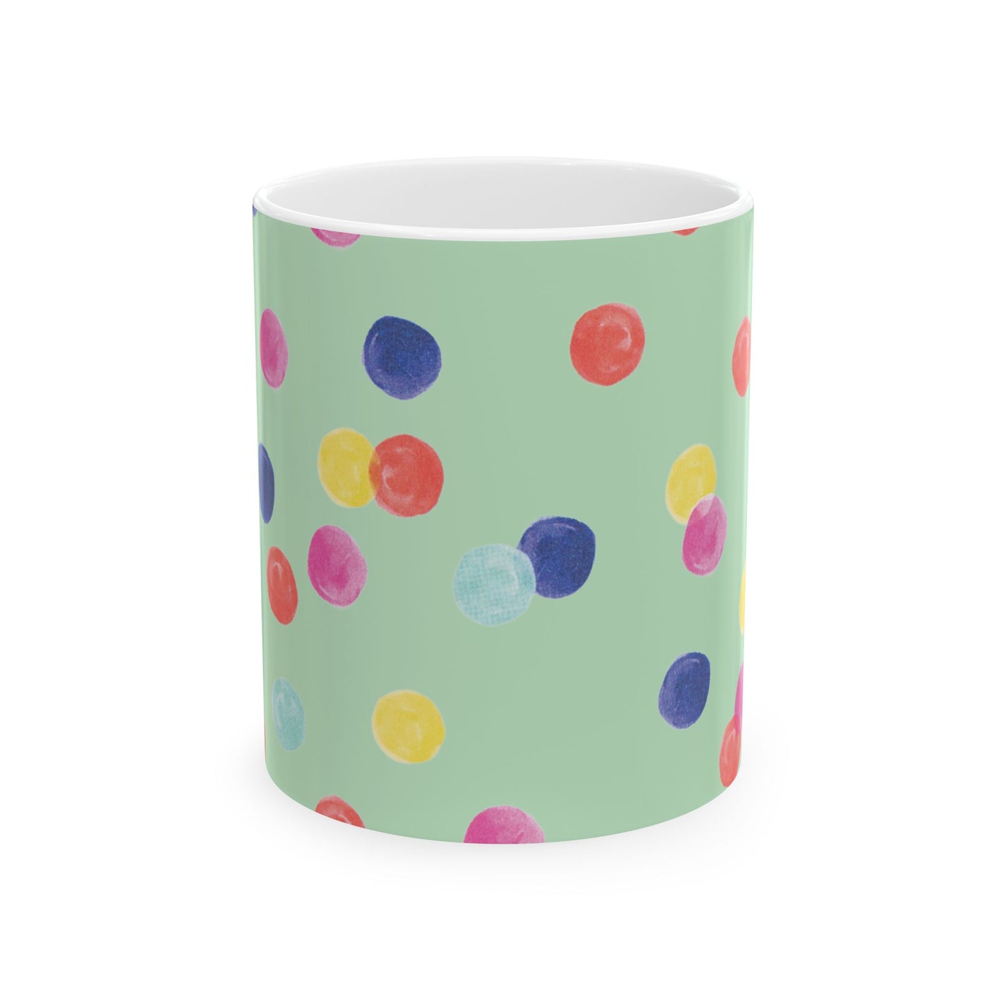 Colorful Polka Dot Ceramic Mug | Fun Drinkware for Home, Office, Gifts, Birthdays, and Celebrations